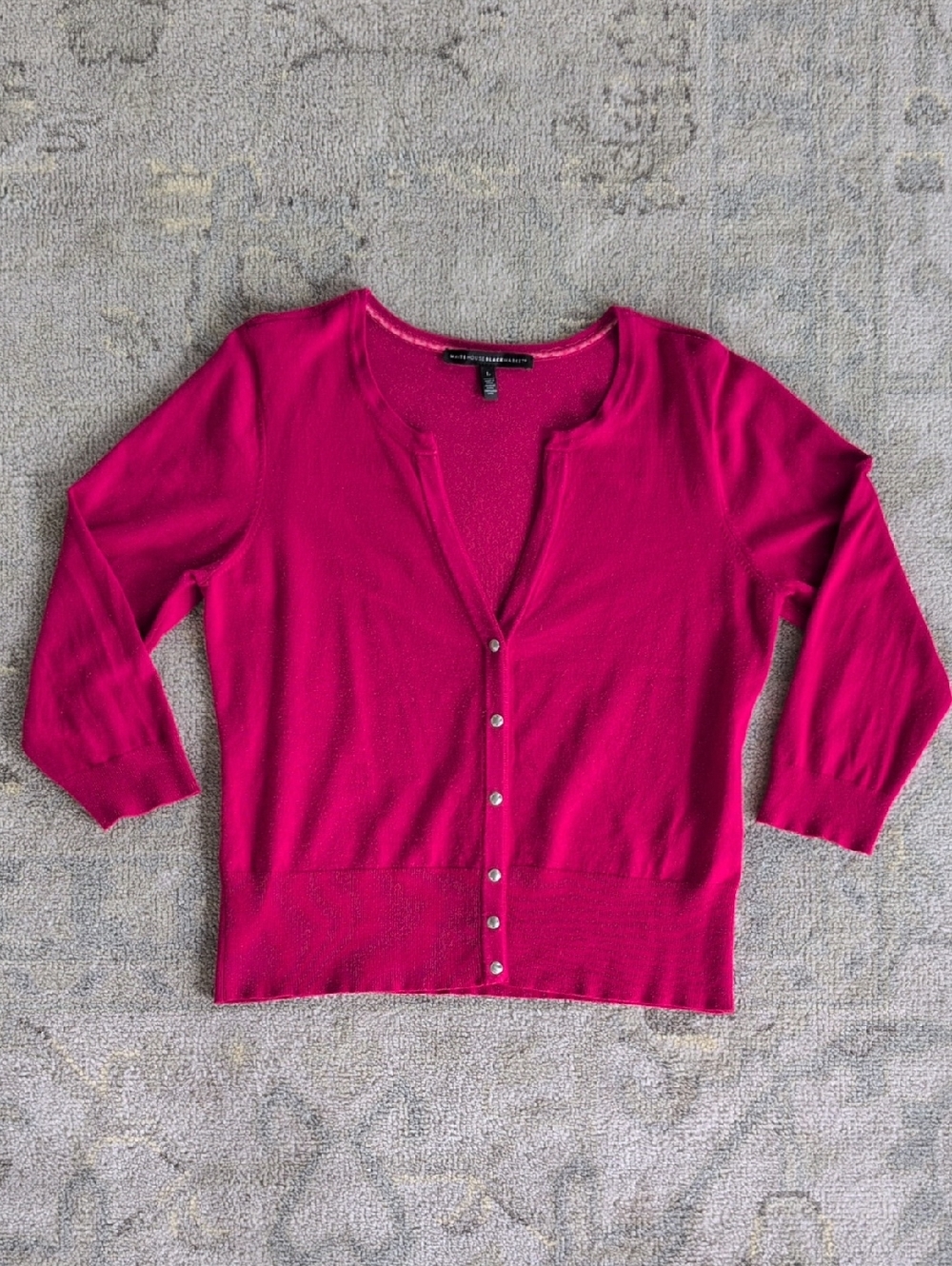 WHBM Fuchsia Button-Front Cardigan